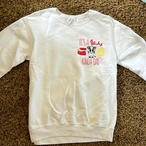 white chick fil a sweatshirt
